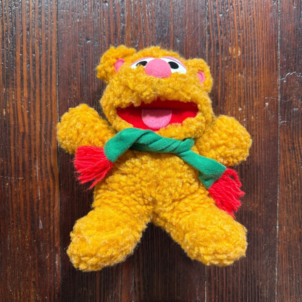 VTG 1987 Baby Fozzie Bear Muppets Christmas‎ Plush Stuffed Animal 8" Jim Henson